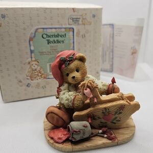 New CHERISHED TEDDIES Ginger painting ELF FIGURINE NIB New Year Christmas holida